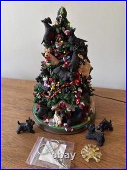 Danbury Mint Scottish Terrier Lighted Christmas Tree Extra Dogs Bulbs