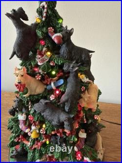 Danbury Mint Scottish Terrier Lighted Christmas Tree Extra Dogs Bulbs