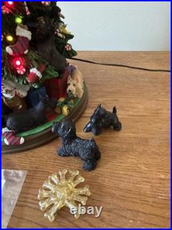 Danbury Mint Scottish Terrier Lighted Christmas Tree Extra Dogs Bulbs
