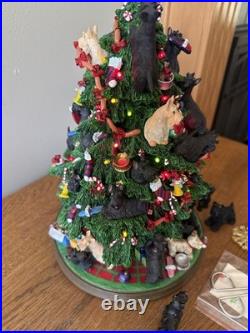 Danbury Mint Scottish Terrier Lighted Christmas Tree Extra Dogs Bulbs