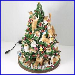 Danbury Mint Sheltie Christmas Tree Rare Decoration All Lights Work Missing Star