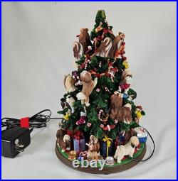 Danbury Mint Shih Tzu Lighted Christmas Tree 12Figurine Holidays Dogs No Star