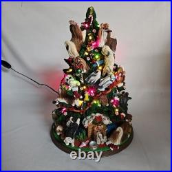 Danbury Mint Shih Tzu Lighted Christmas Tree 12Figurine Holidays Dogs No Star