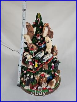 Danbury Mint Shih Tzu Lighted Christmas Tree 12Figurine Holidays Dogs No Star
