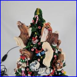 Danbury Mint Shih Tzu Lighted Christmas Tree 12Figurine Holidays Dogs No Star