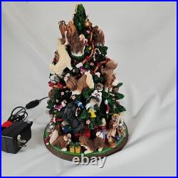 Danbury Mint Shih Tzu Lighted Christmas Tree 12Figurine Holidays Dogs No Star