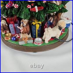 Danbury Mint Shih Tzu Lighted Christmas Tree 12Figurine Holidays Dogs No Star