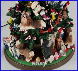 Danbury Mint Shih Tzu Lighted Christmas Tree 12Figurine Holidays Dogs No Star