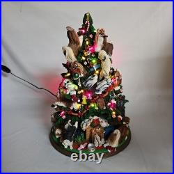 Danbury Mint Shih Tzu Lighted Christmas Tree 12Figurine Holidays Dogs No Star