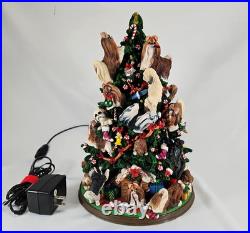 Danbury Mint Shih Tzu Lighted Christmas Tree 12Figurine Holidays Dogs No Star