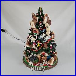 Danbury Mint Shih Tzu Lighted Christmas Tree 12Figurine Holidays Dogs No Star