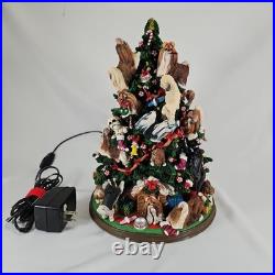 Danbury Mint Shih Tzu Lighted Christmas Tree 12Figurine Holidays Dogs No Star
