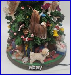 Danbury Mint Shih Tzu Lighted Christmas Tree Figurine Holidays Dogs Seasonal