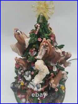 Danbury Mint Shih Tzu Lighted Christmas Tree Figurine Holidays Dogs Seasonal