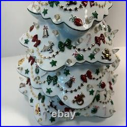 Danbury Mint White Porcelain Christmas Magic Lighted Christmas Tree 20 in Tall