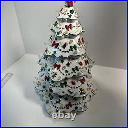 Danbury Mint White Porcelain Christmas Magic Lighted Christmas Tree 20 in Tall