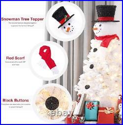 Decoway Christmas Tree Pre-lit Snowman-Shaped Artificial White Christmas Tree