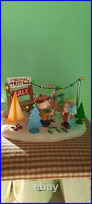Department 56 Peanuts Christmas Tree Lot Lighted, Charlie Brown, Linus w Box Department 56 Peanuts Christmas Tree Lot Lighted, Charlie Brown, Linus w Box