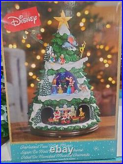 Disney Animated Christmas Tree 8 Holiday Songs Music Lights Mickey Train NEW