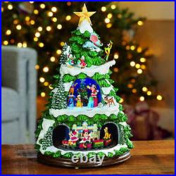 Disney Animated Christmas Xmas Tree 17 Holiday Songs Music Lights Mickey Train