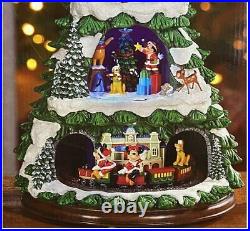 Disney Animated Christmas Xmas Tree 17 Holiday Songs Music Lights Mickey Train