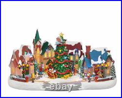 Disney Animated Holiday Village with Lights & Music Christmas Tree IN HAND
