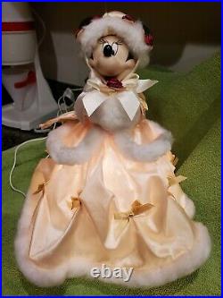 Disney Minnie Mouse Victorian Tree topper Christmas w Lights