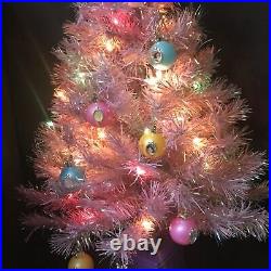 Disney Princess Christmas tree with ornaments lights purplish pinkish 3 ft