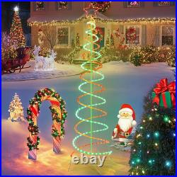 Double Spiral Christmas Tree Light Outdoor, Outdoor Light up Christmas Tree with