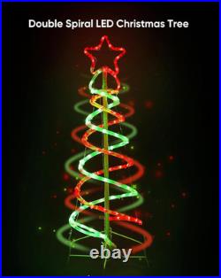Double Spiral Christmas Tree Light Outdoor, Outdoor Light up Christmas Tree with