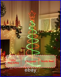 Double Spiral Christmas Tree Light Outdoor, Outdoor Light up Christmas Tree with