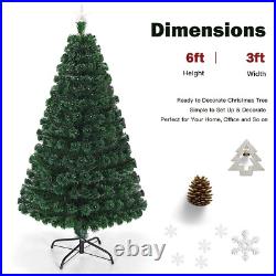 Elegant Pre-Lit Christmas Tree 6ft Fiber Optic Multicolor LED Lights US Stock