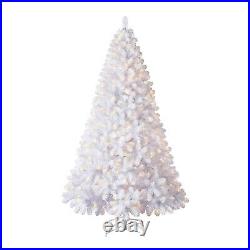 Evergreen Classics 7.5 Ft White Oxford Pine Christmas Tree, 500 White LED Lights