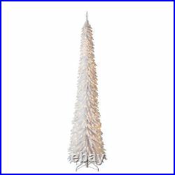 Evergreen Classics 9' White Pencil Pine Christmas Tree, 250 White LED Lights