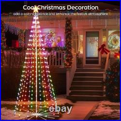 FANCILLUMA 8ft Outdoor Christmas Tree Smart RGB APP Remote Color Change LED Time