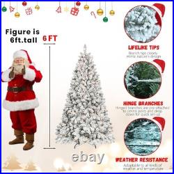 FREE SHIPPING? Christmas Tree, 350 Lights, 6 Ft, Frosted Tips, Hinged