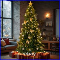 FREE SHIPPING? Christmas Tree, 7.5 Ft, 400 Lights, & Golden Ornaments