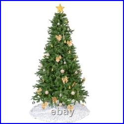 FREE SHIPPING? Christmas Tree, 7.5 Ft, 400 Lights, & Golden Ornaments