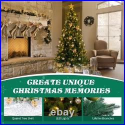 FREE SHIPPING? Christmas Tree, 7.5 Ft, 400 Lights, & Golden Ornaments