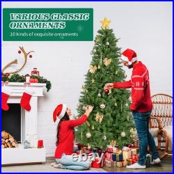 FREE SHIPPING? Christmas Tree, 7.5 Ft, 400 Lights, & Golden Ornaments