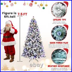 FREE SHIPPING? Christmas Tree, 7.5 Ft Hinged, Lit Up withColored Lights