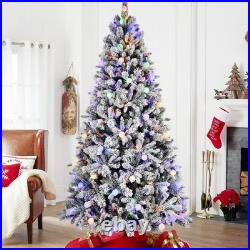 FREE SHIPPING? Christmas Tree, 7.5 Ft Hinged, Lit Up withColored Lights