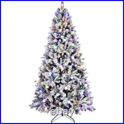 FREE SHIPPING? Christmas Tree, 7.5 Ft Hinged, Lit Up withColored Lights
