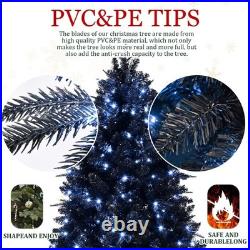 FREE SHIPPING? Christmas Tree, 8 Ft Hinged, 2486 Branch Tips, Blue Lights