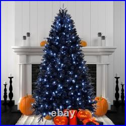 FREE SHIPPING? Christmas Tree, 8 Ft Hinged, 2486 Branch Tips, Blue Lights