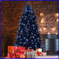 FREE SHIPPING? Christmas Tree, 8 Ft Hinged, 2486 Branch Tips, Blue Lights