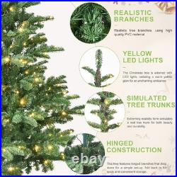FREE SHIPPING? Christmas Tree, Hinged 8 ft, Light Up, 1307 Spread Branches