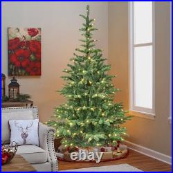 FREE SHIPPING? Christmas Tree, Hinged 8 ft, Light Up, 1307 Spread Branches