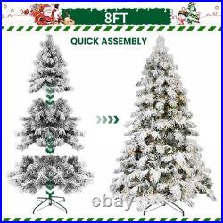 FREE SHIPPING? Christmas Tree, Hinged 8 ft, Light up, 1242 Frosted Branches
