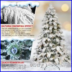 FREE SHIPPING? Christmas Tree, Hinged 8 ft, Light up, 1242 Frosted Branches